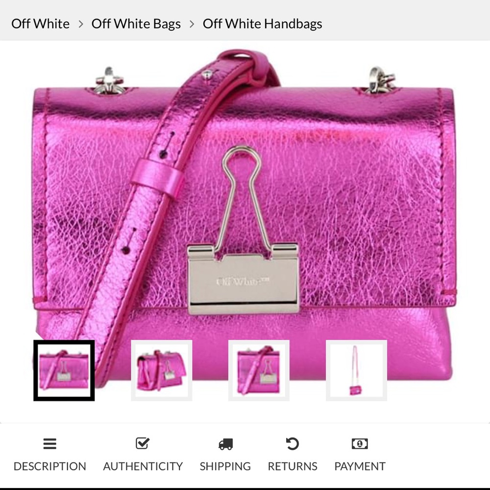Off-whitehot pink  Mini Bag with Chain Strap